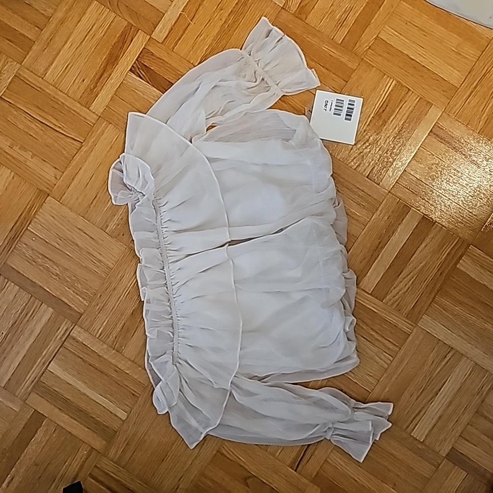 J.ing frill off shoulder top